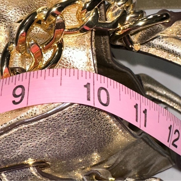 Michael Kors MK Satchel Tote Bag Pale Gold Hamilton Leather East West Large - Picture 13 of 16